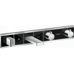 Термостат Hansgrohe RainSelect для ванны с 2 потребителями 15359600, черный/хром Термостат Hansgrohe RainSelect для ванны с 2 потребителями 15359600, черный/хром. Фото
